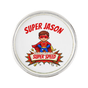 Custom Kids Superhero Name Lapel Pin