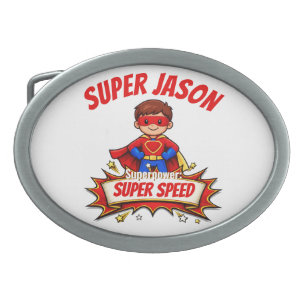 Custom Kids Superhero Name & Superpower Belt Buckle
