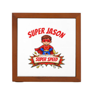 Custom Kids Superhero Name & Superpower Desk Organizer
