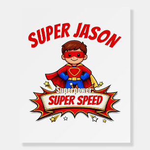 Custom Kids Superhero Name & Superpower Foam Board