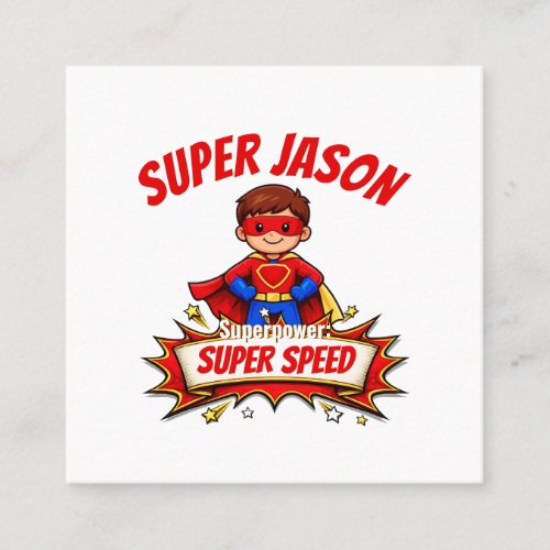 Custom Kids Superhero Name &amp; Superpower  Loyalty Card