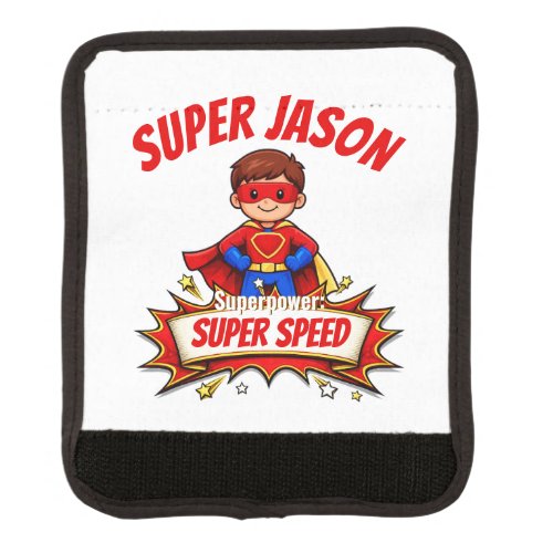 Custom Kids Superhero Name & Superpower Luggage Handle Wrap