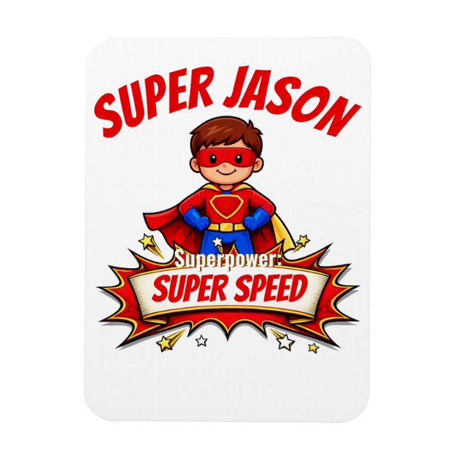Custom Kids Superhero Name & Superpower Magnet (Vertical)