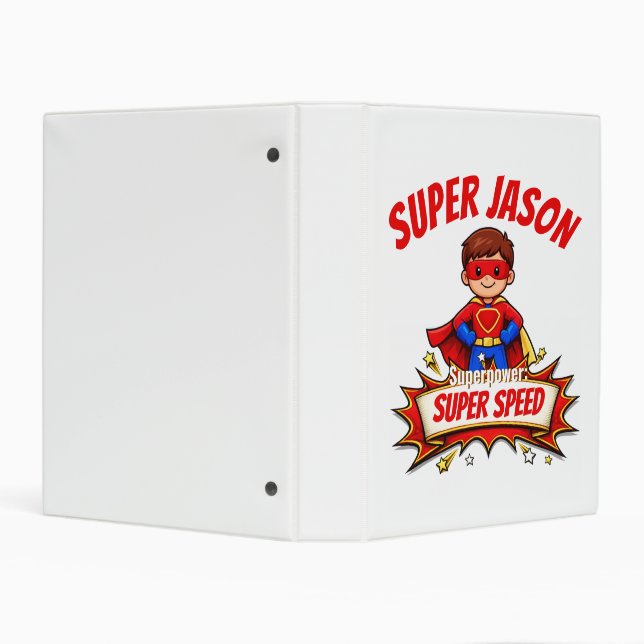 Custom Kids Superhero Name & Superpower Mini Binder (Background)