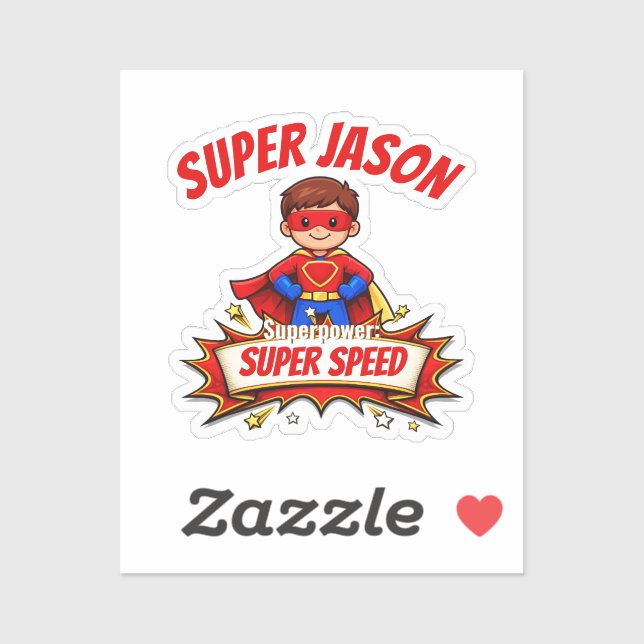Custom Kids Superhero Name & Superpower Sticker (Sheet)