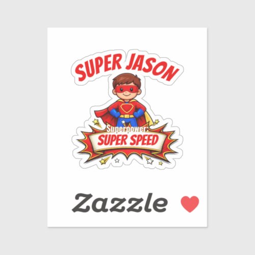 Custom Kids Superhero NameCustom-Cut Vinyl Sticker