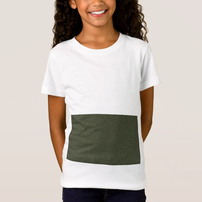 Custom Kids' Tee – Moss Green Glitter Block (Front)