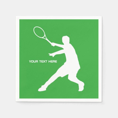 Custom kids tennis birthday party paper napkins