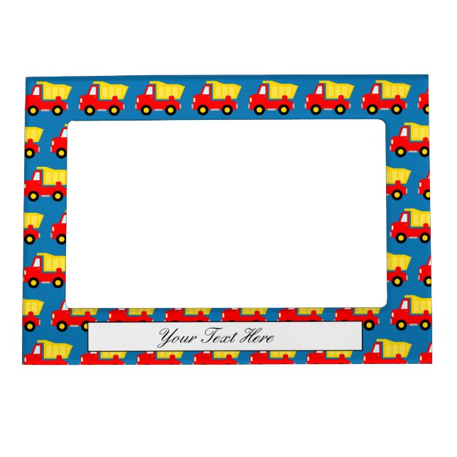 Custom kid's toy dump truck magnetic photo frame (Front)