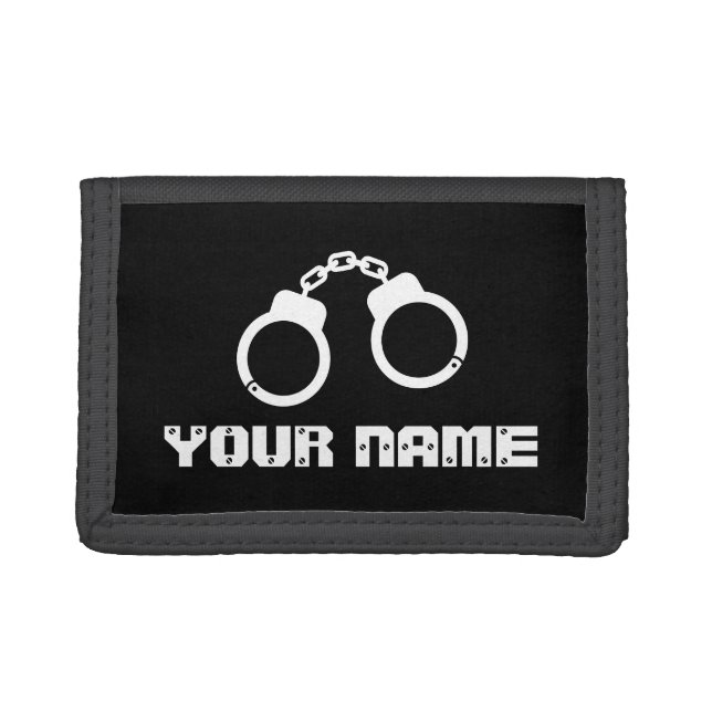 Custom kid's wallet with police handcuffs logo (Front)