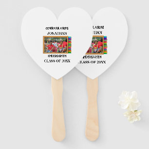Custom kindergarten graduate chalkboard photo hand fan
