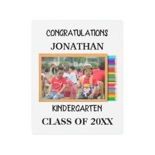 Custom kindergarten graduate chalkboard photo metal print