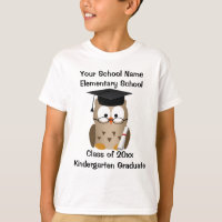 Custom Kindergarten Graduation T-Shirt, Wise Owl