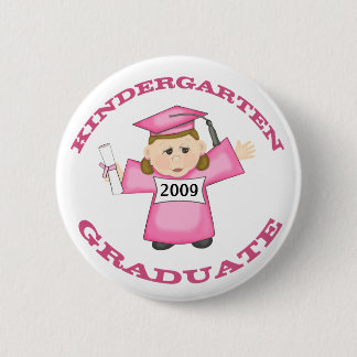 Custom Kindergarten Pink Girl Graduate Pinback Button