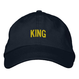Custom KING Embroidered Adjustable Navy-Hat Style Baseball Cap