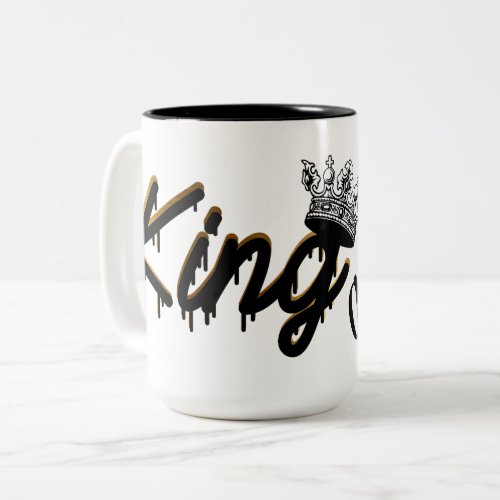 Custom King Gold crown with Name  Two_Tone Coffee Mug