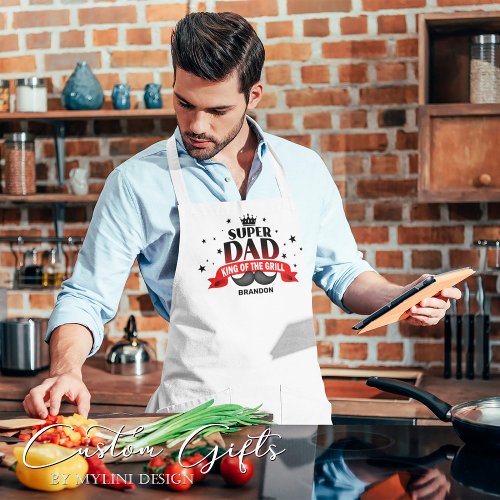 Custom King of the Grill Fathers Day Grill Master Apron