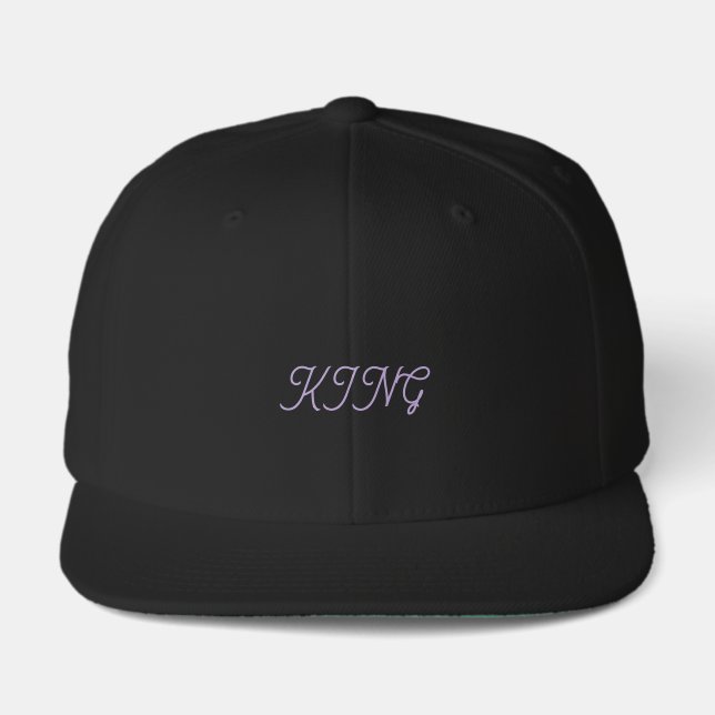 Custom KING Printed Text Snapback-Cap Pride-Hat  Visor (Front)