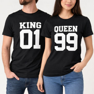 Custom King Queen Matching Jersey T-Shirt