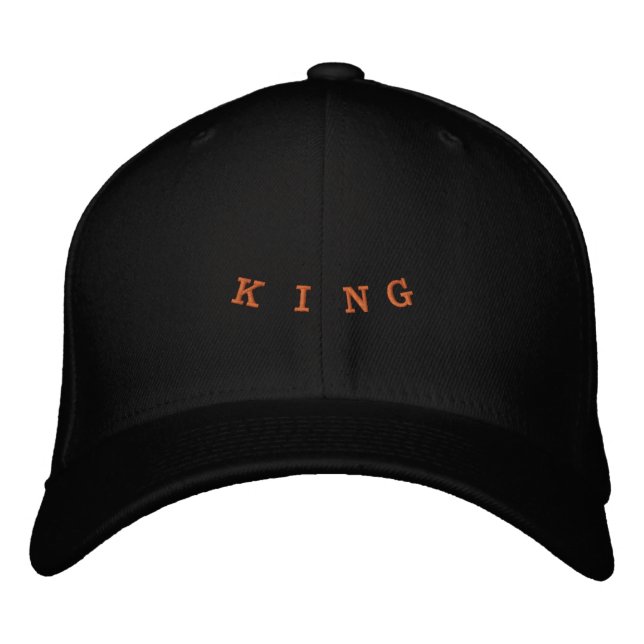 Custom King Text 777 Number Printed Handsome-Hat Embroidered Baseball Cap (Front)