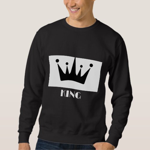Custom King Text Black Color Crown Image Basic  Sweatshirt