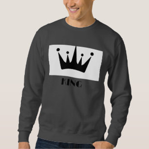Custom King Text Black Crown Image Basic Dark Grey Sweatshirt