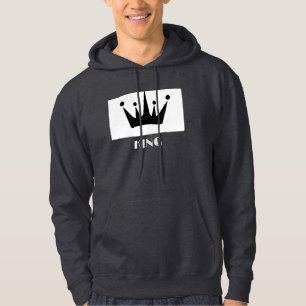 Custom King Text Crown Image Hoodie Dark Grey