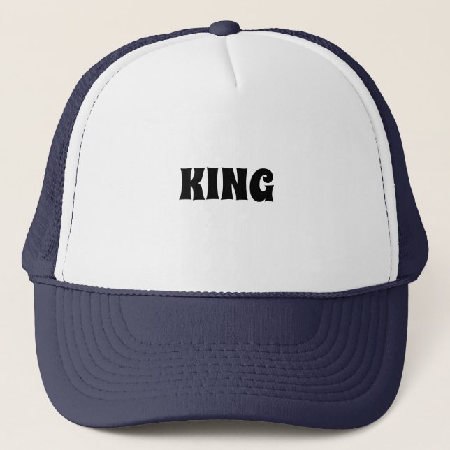 Custom King text name Caps Hats Cool Trucker (Front)