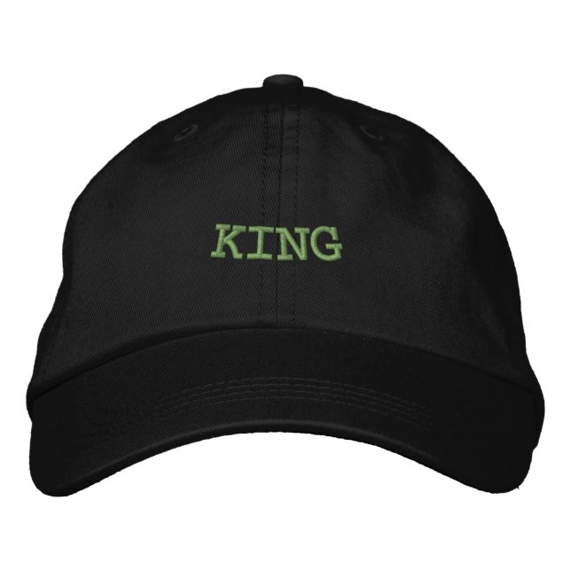 Custom KING text Printed Personalized Black Hat (Front)