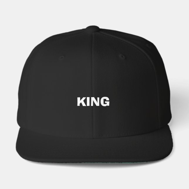 Custom KING Text Snapback-Cap Powerful Men Crown  Visor (Front)