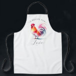 Custom Kitchen Apron White with Rooster<br><div class="desc">Add charm and functionality to your cooking routine with this white apron featuring vibrant colorful rooster art, perfect for any kitchen or BBQ enthusiast. Designed as a versatile chef apron, this cute apron is made from durable, lightweight material with adjustable straps for a comfortable fit. Whether you're baking, grilling, or...</div>