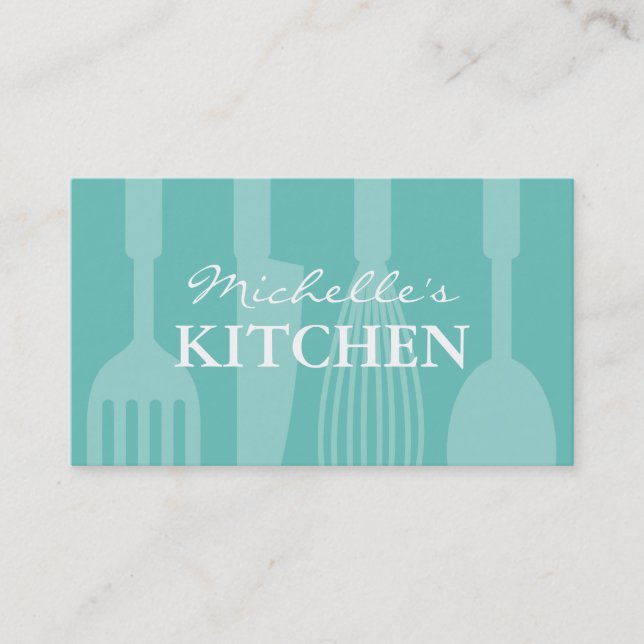Custom kitchen cooking utensils business card (Front)