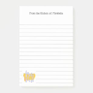 Custom Kitchen Dinnerware Lined Post it Notes