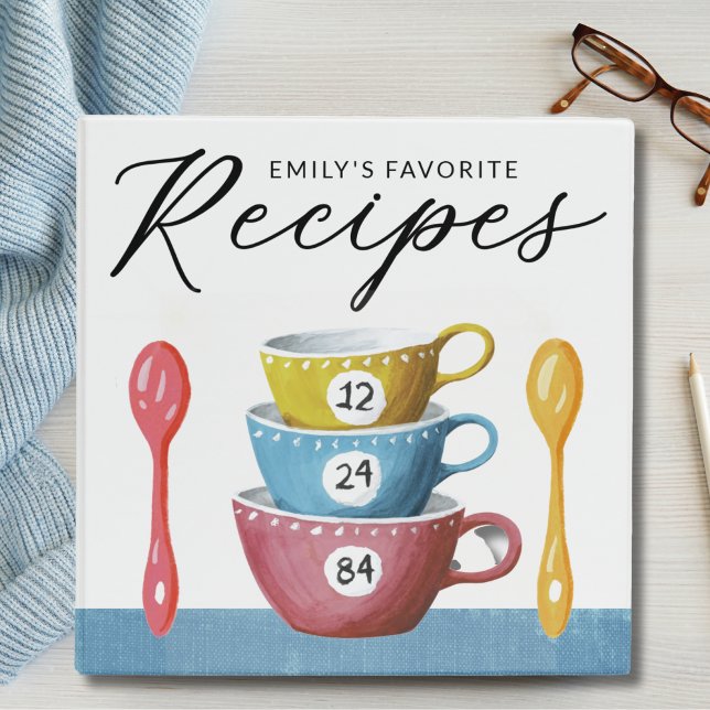 Custom Kitchen Measuring Cups Recipe Cookbook 3 Ring Binder (Creator Uploaded)