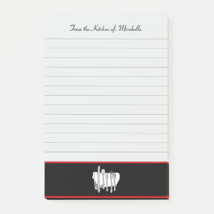 Custom Kitchen of Black Red Lined Post it Notes