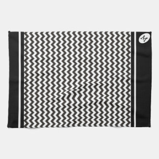 Custom Kitchen Towel, Black and White Chevrons Kitchen Towel