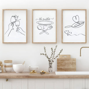 Custom Kitchen Wall Art, Housewarming Love Signs Wall Art Sets