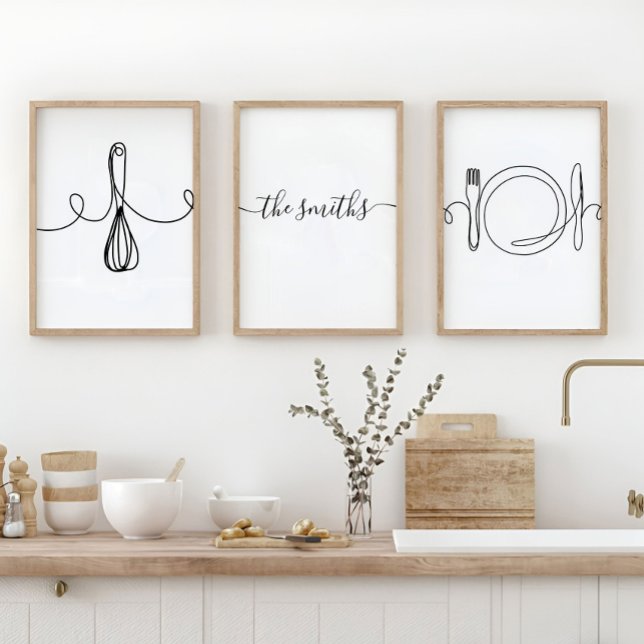 Custom Kitchen Wall Art, Housewarming, Newlyweds Wall Art Sets (Creator Uploaded)