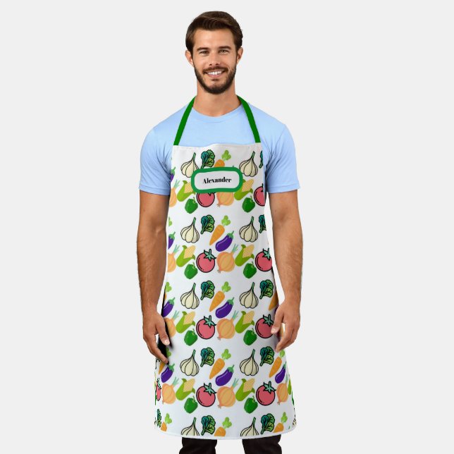 Custom: Kitchn Garlic Green All-Over Print Apron (Worn)