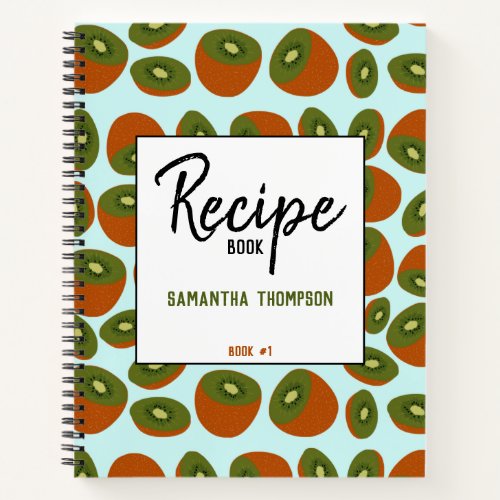 Custom Kiwifruit Pattern Recipe Blank Notebook