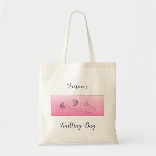 Custom Knitting Bag with Personalized Name