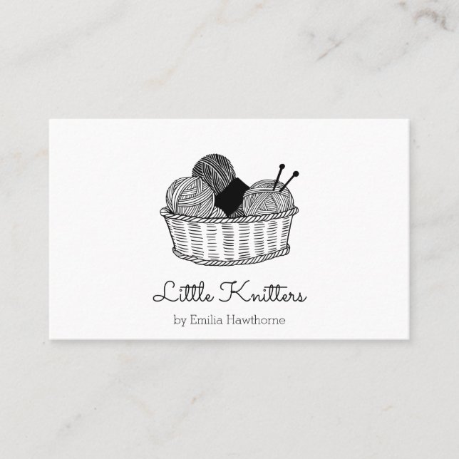 Custom Knitting Crochet Small Business Shop Card (Front)