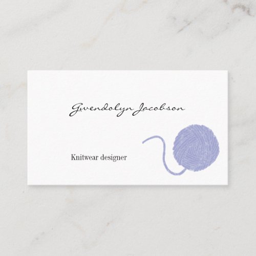 Custom knitting crochet yarn wool handmade blue business card