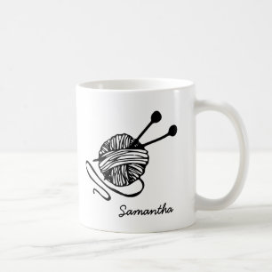 Custom Knitting Lover Gift Personalized Knitting Coffee Mug