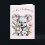 Custom Koala Bear Birthday Card<br><div class="desc">Koala bear lovers will love this personalized and custom birthday card. The front can be edited for any big birthday year and has a cute watercolor koala bear with floral design. The inside message can be tuned to your special person too with a 'koala-fied adventure' message.</div>