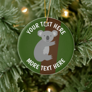 Custom koala bear Lewis Christmas tree ornament