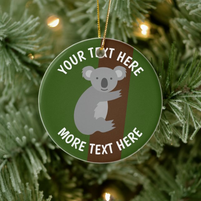 Custom koala bear Lewis Christmas tree ornament (Tree)