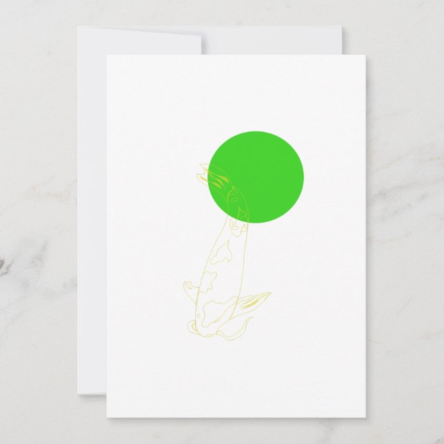 Custom Koi-fish Minimalism Greeting Card (Front)