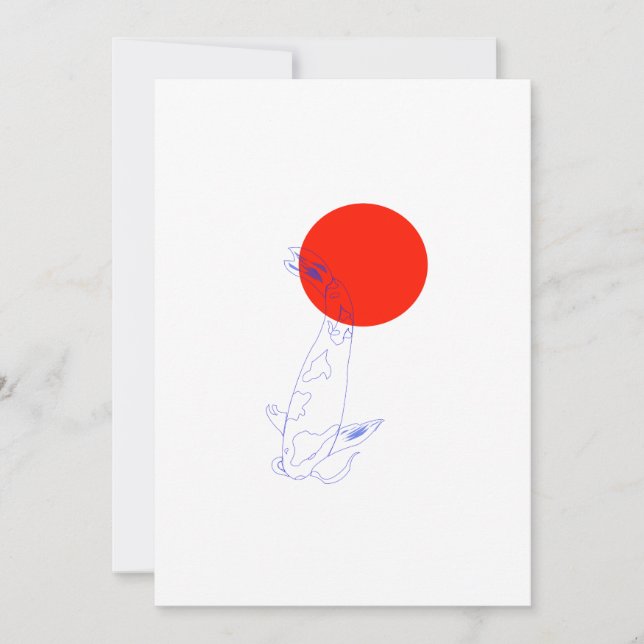 Custom Koi-fish Minimalism Greeting Card (Front)