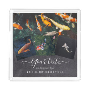 Custom KOI FISH Photo Collage Gift For Men Acrylic Tray